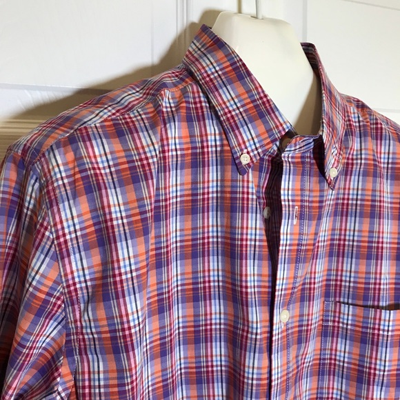 Triscots St Raphael Bright Plaid Button Down Shirt - Picture 2 of 7